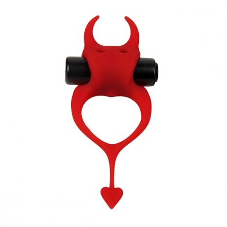 Кольцо эрекционное с вибрацией "Devol" красное 