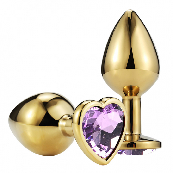 Пробка с сиреневым кристаллом &quot;Vandersex Heart&quot; золото, M 