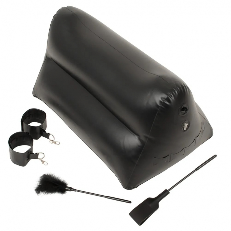 Подушка с наручниками для секс позиций надувная "Love Cushion" + стек и перо  